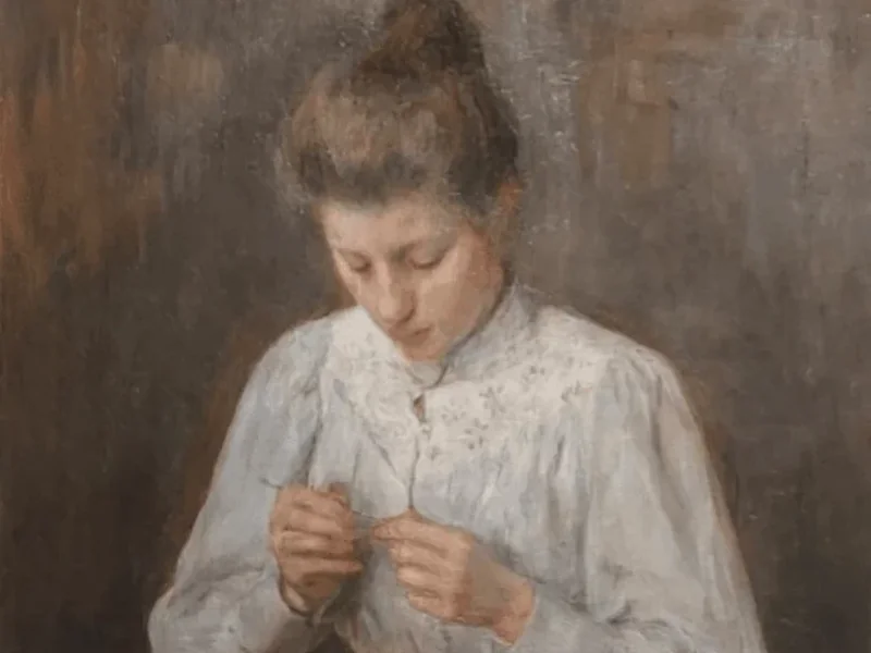 1867-Sara Ledeboer - Piccola lavoratrice all'uncinetto